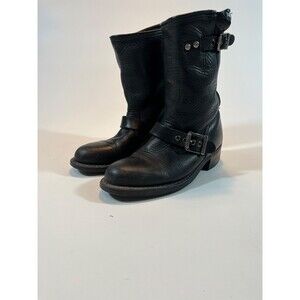 Harley Davidson Womens Boots Size 6.5-7.5 Black Leather Biker 88409 Buckles